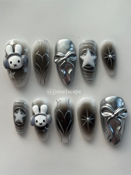 Miffy Headphone Nails