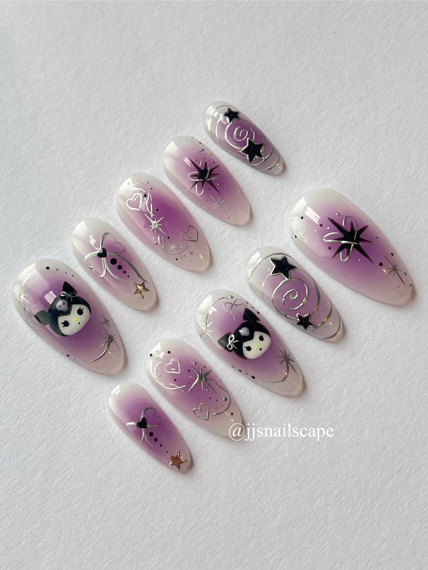 Purple Kuromi Nails