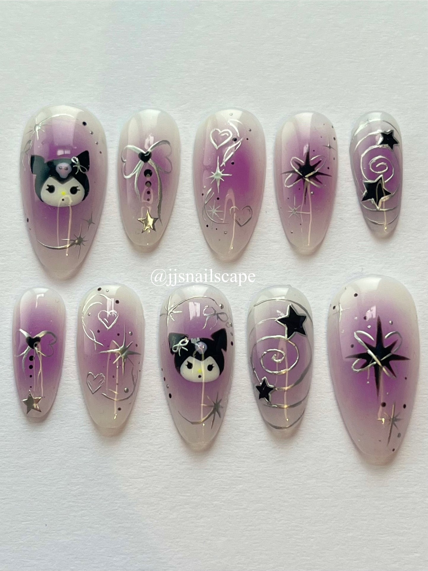 Purple Kuromi Nails