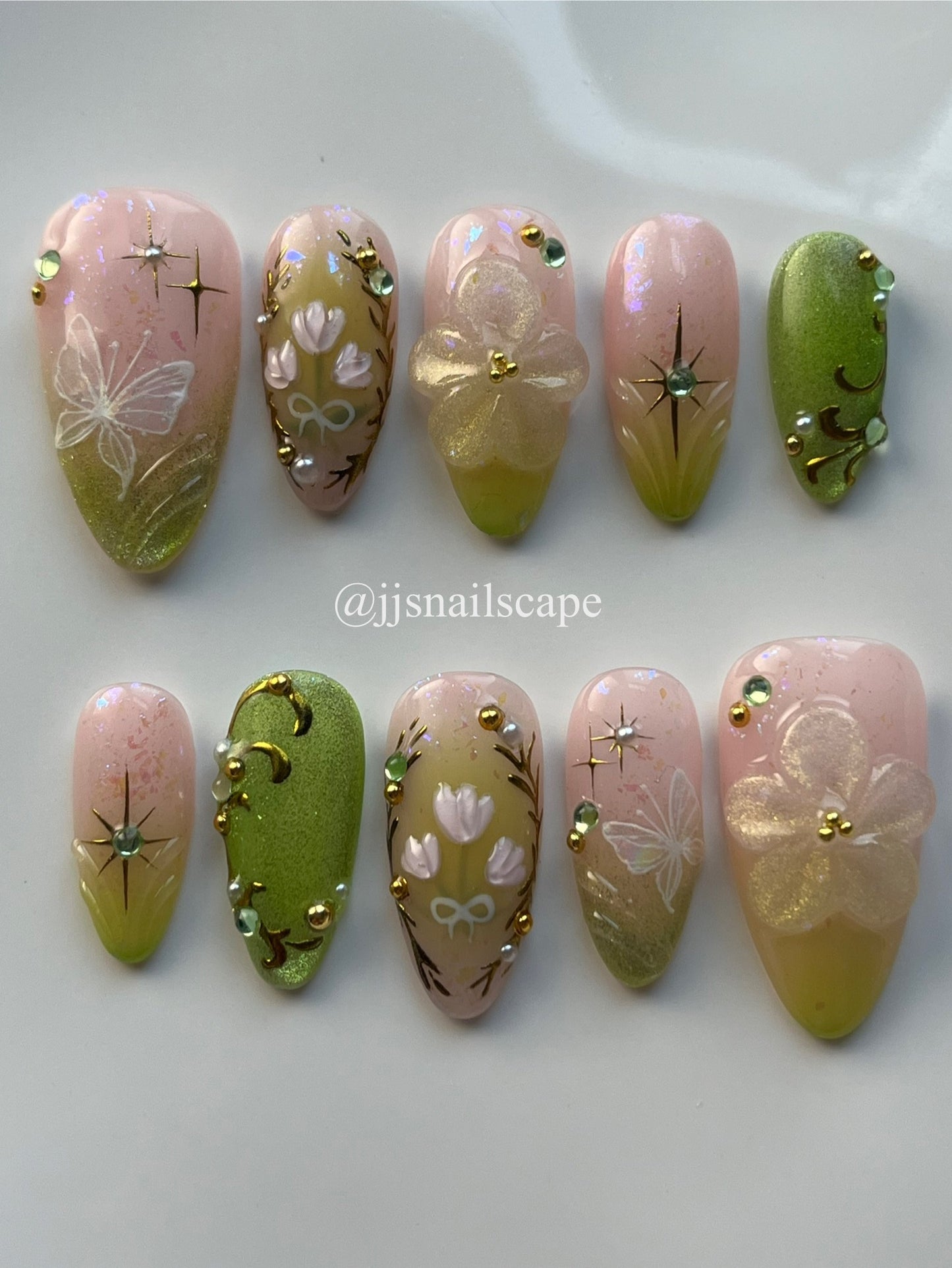 Green Fairy core nails