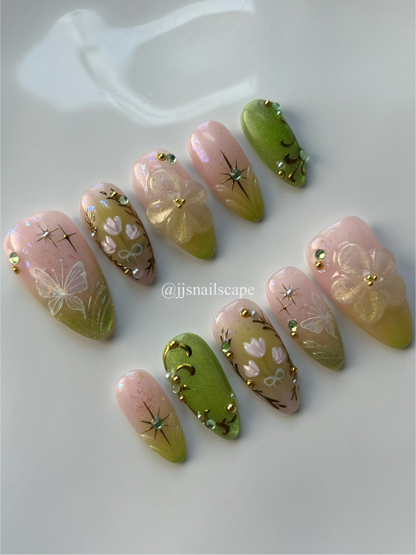 Green Fairy core nails