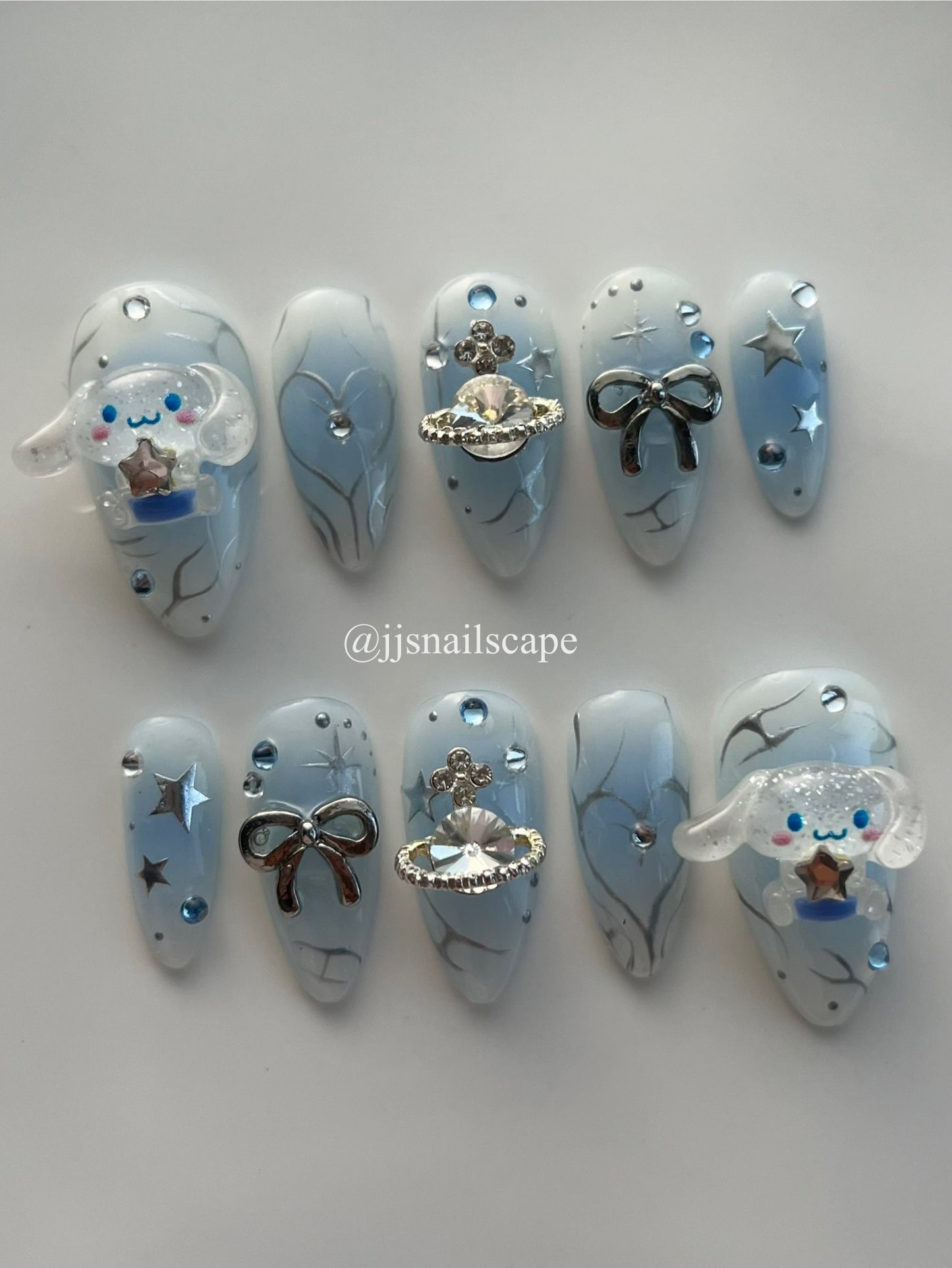 Blue Cinnamoroll Nails