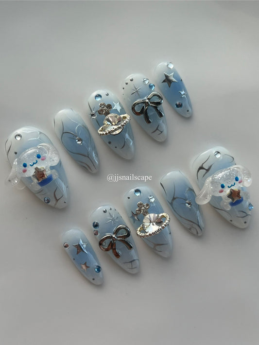 Blue Cinnamoroll Nails