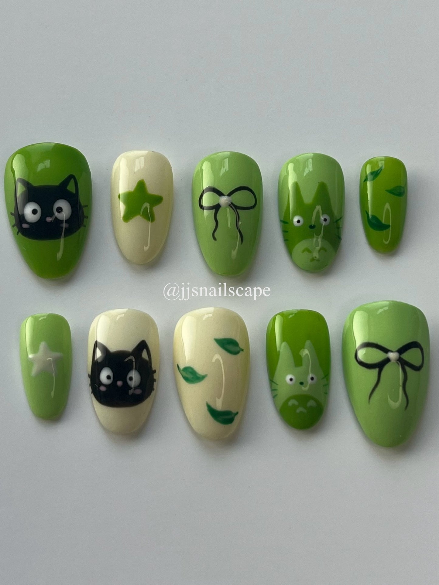 Green Ghibli Nails