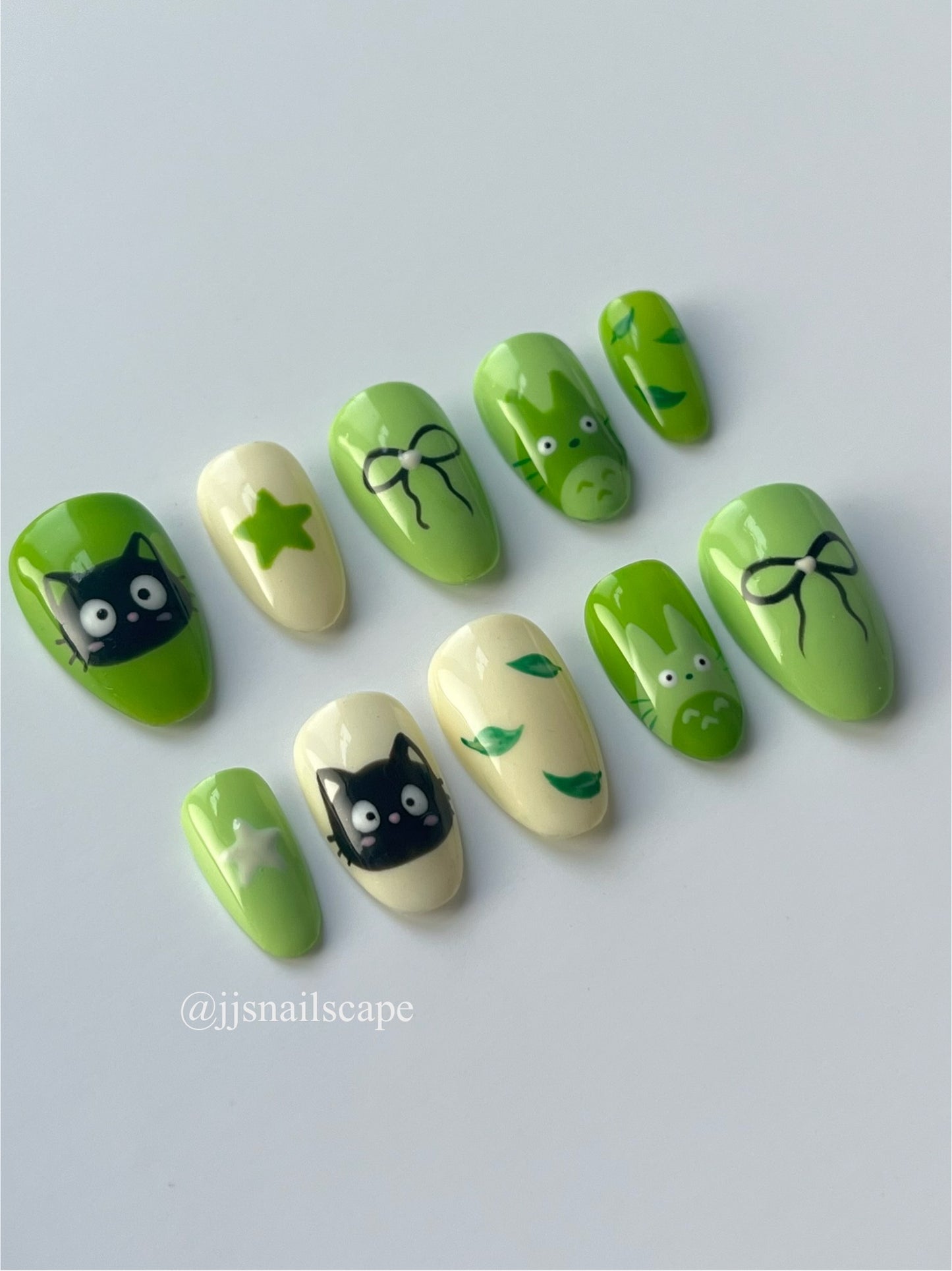 Green Ghibli Nails